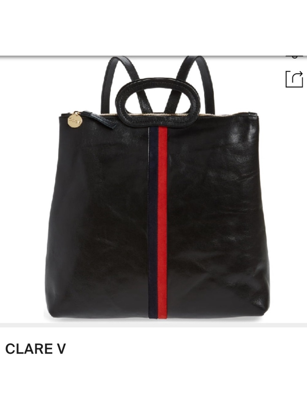 clare v marcelle backpack black rustic stripe EUC RARE